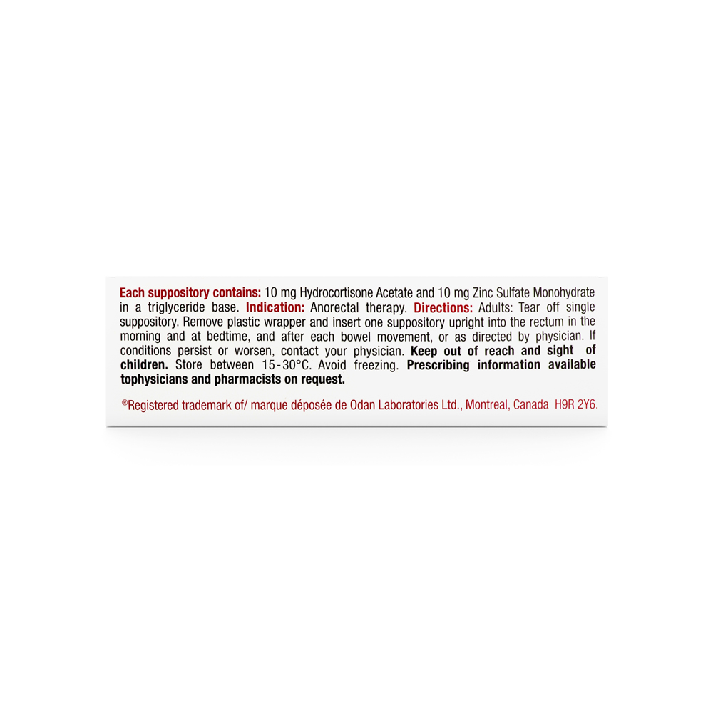 Anodan HC Suppository (Hydrocortisone Zinc)