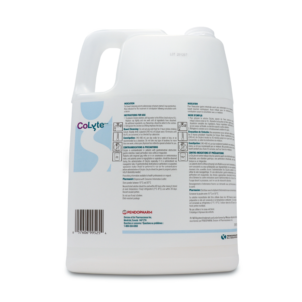 Colyte (Polyethylene Glycol 3350 Sodium Chloride Potassium Chloride Sodium Bicarbonate Sodium Sulfate (anhydrous)