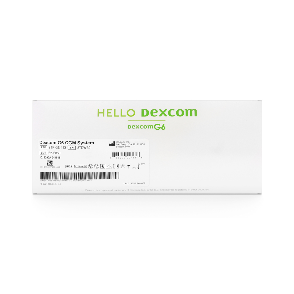 Hello Dexcom G6 CGM System (Dexcom G6 Continuous Glucose Monitoring (CGM)