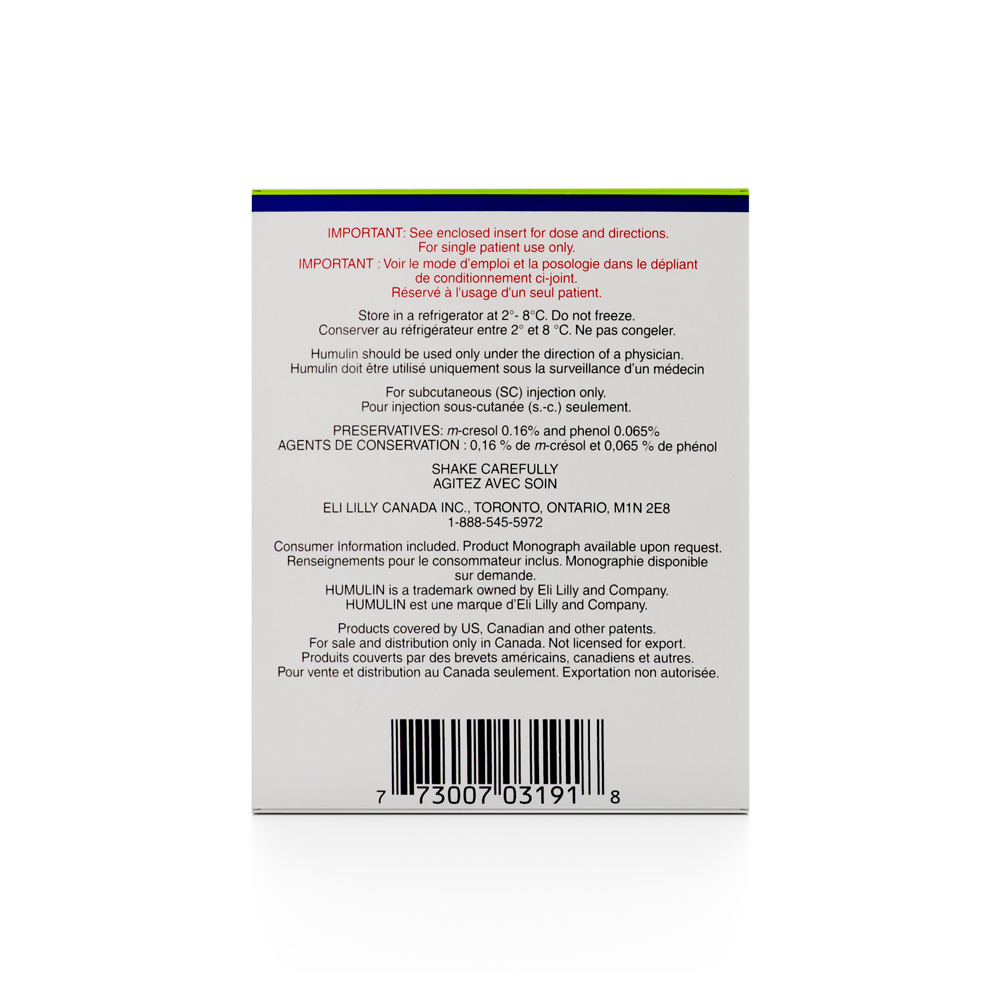 Humulin N (Insulin Isophane biosynthetic NPH)