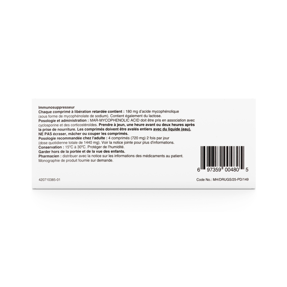 Mar Mycophenolic Acid (Mycophenolate Sodium)