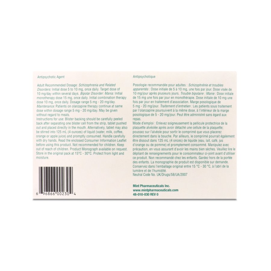Mint Olanzapine ODT (Olanzapine orally-disintegrating tablets)
