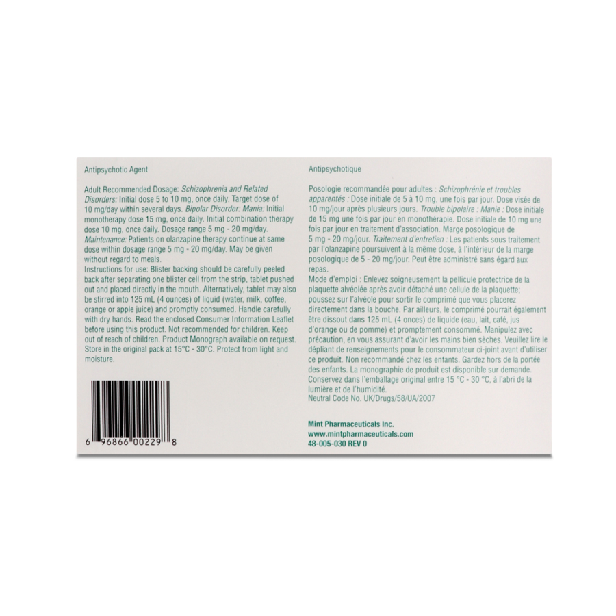 Mint Olanzapine ODT (Olanzapine orally-disintegrating tablets)
