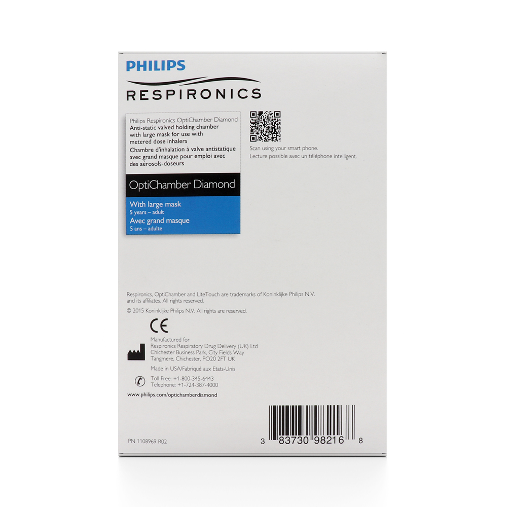 Respironics Philips Anti Static Valved Holding Chamber with LiteTouch Mask Large Mask