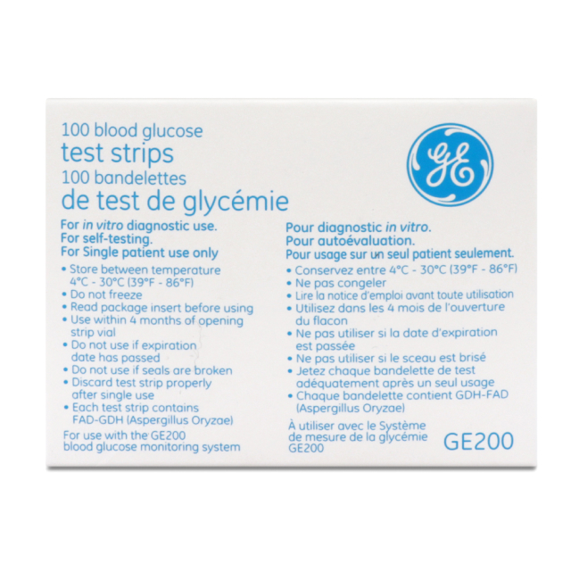 GE 200 Blood glucose test strips